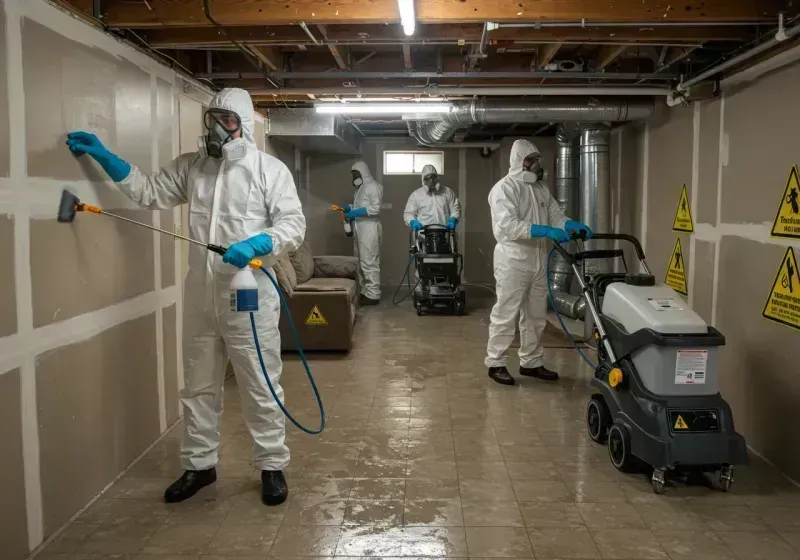 Basement Moisture Removal and Structural Drying process in Vine Hill, CA